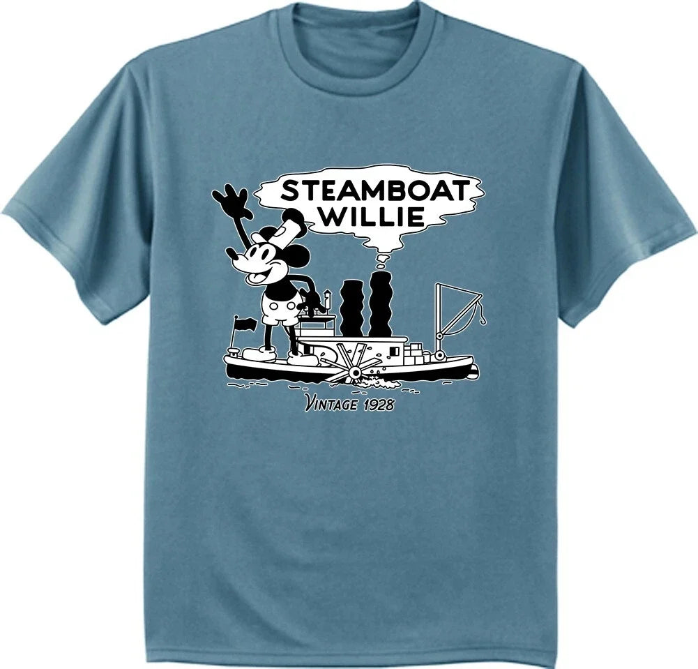 Steamboat Willie Classic Cartoon Mouse Mens Graphic Tees Nautical Gifts Unisex
