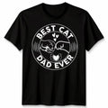 Best Cat Dad Ever Mens T Shirt Cat Paw Fist Bump Graphic Tee Unisex