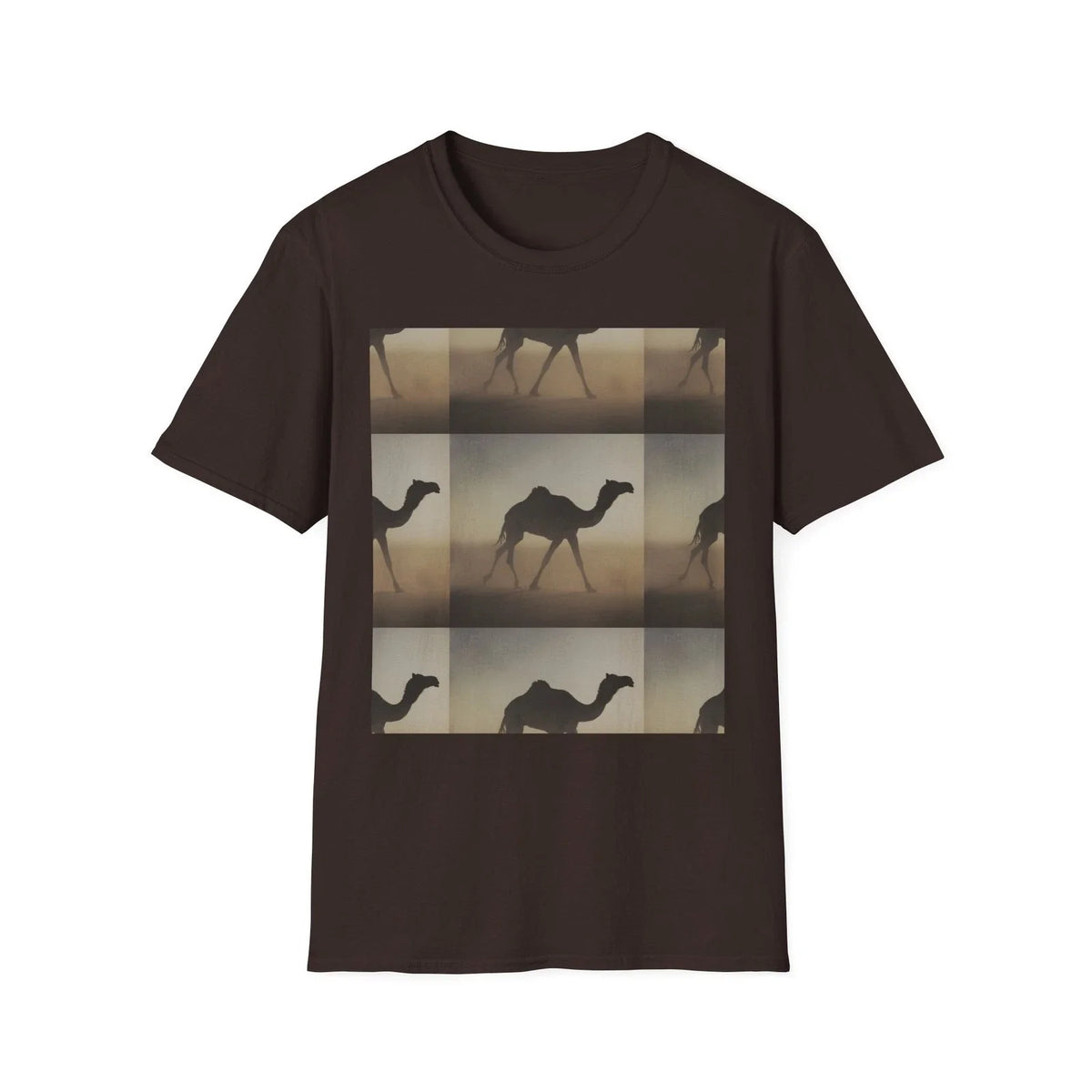 Camel Desert Silhouette T Shirt | Minimal Geometric Graphic Tee | Unisex Unisex