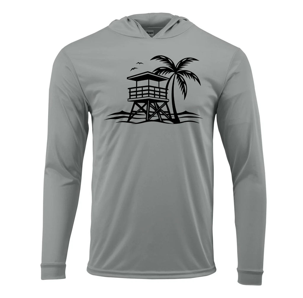 Beach Life Lifeguard Sun UV Protected UPF 50 Long Sleeve Hood Beach Fishing Unisex