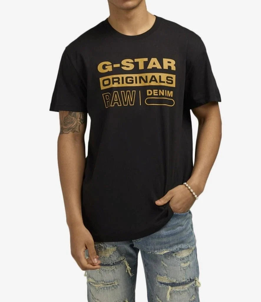 Mens G-STAR ORIGINALS RAW DENIM Graphic Tee BLACK XXL 100% Cotton *3F Unisex