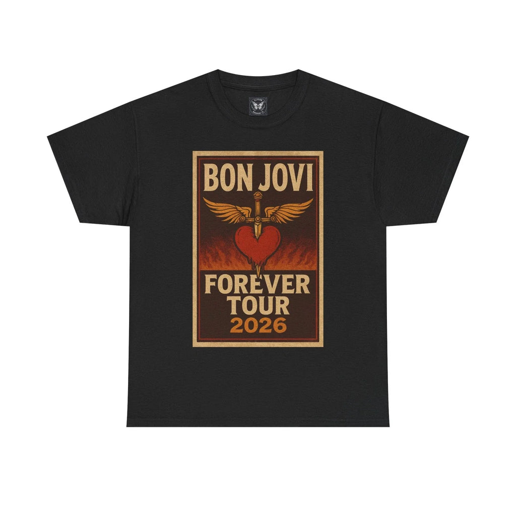 Bon Jovi Forever Tour 2026 Graphic Tee Vintage Band Merch Black Cotton T Unisex