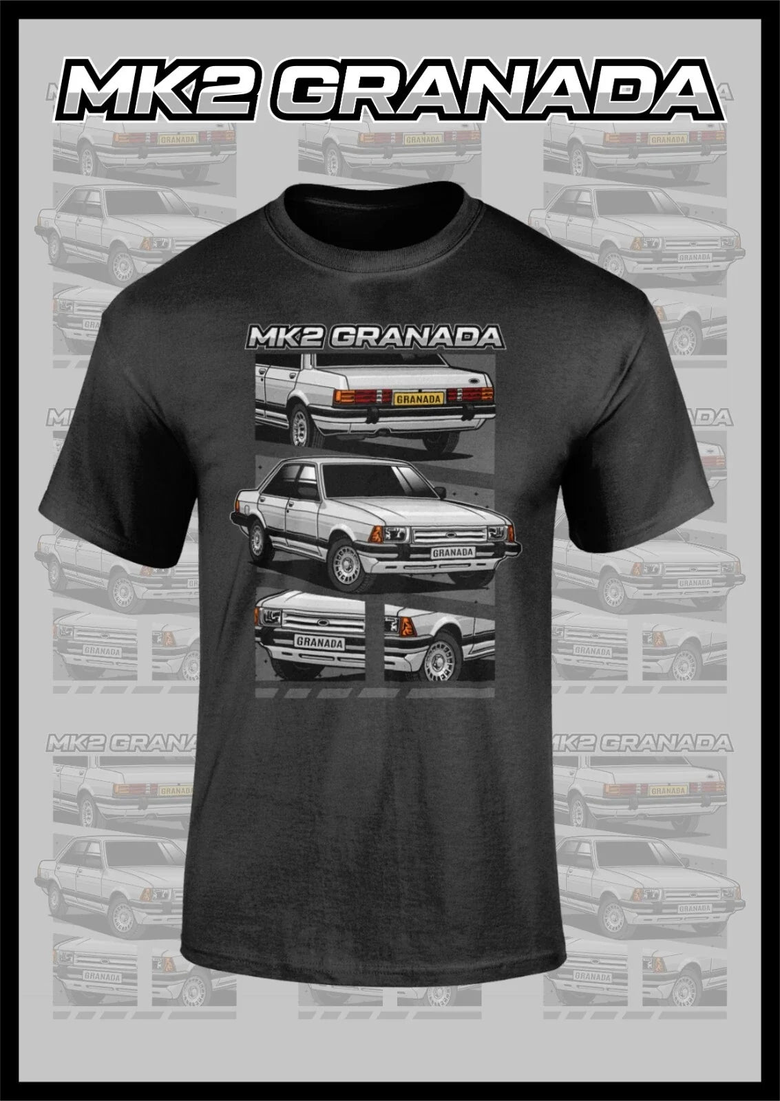 Classic Ford Granada Mark 2 Mk2 Tshirt - Many Colours - Banger Racing Retro Unisex