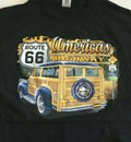 America's Highway Ford Woody (2) 100% Black Cotton . Unisex