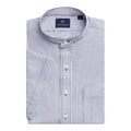 New England Shirt Company Men's Seersucker Banded Collar Popover Shirt Size XL Unisex