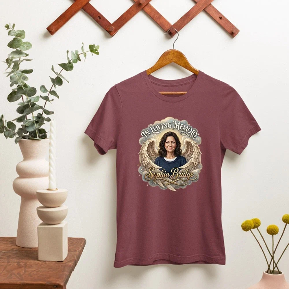 Personalised In Loving Memory Custom Angel Wings Memorial Tribute Gift Unisex