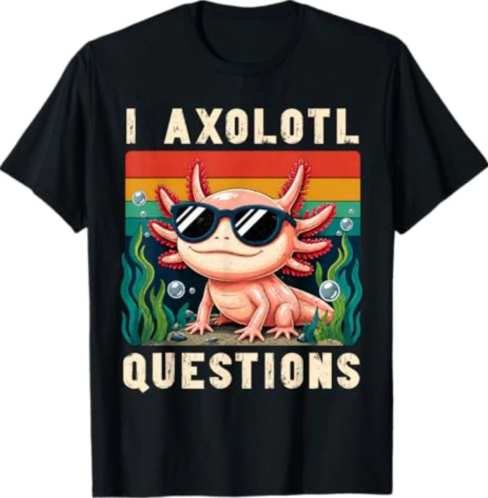 I Axolotl Questions Adults Retro Axolotl T-Shirt