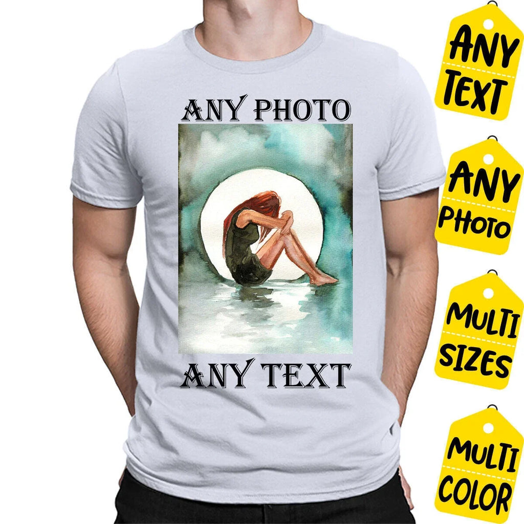 Personalised T Shirt Custom Logo Photo Text Printed Stag do Hen Party #H 1T9A5 Unisex