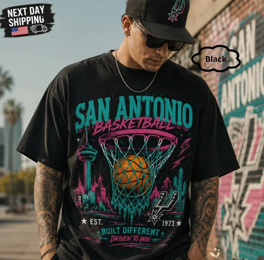 Vintage S.AntonioSpurss Shirt, Retro Basketball Streetwear TShirt Unisex