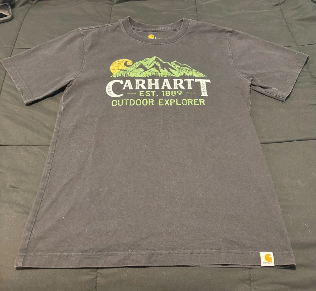 Carhartt Mens Small Relaxed Fit Dark Gray Outdoor Explorer Est 1889 Unisex