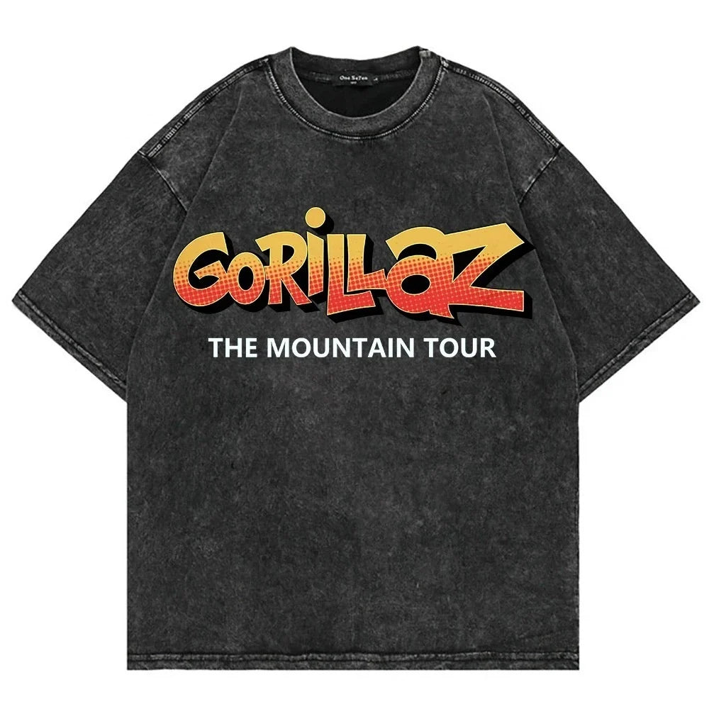 Gorillaz The Mountain Washed Cotton s Gorillaz Unisex The Mountain Tour Unisex