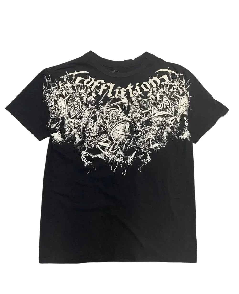 Y2k 2000s Vintage Medium Affliction Black Skull Design Unisex