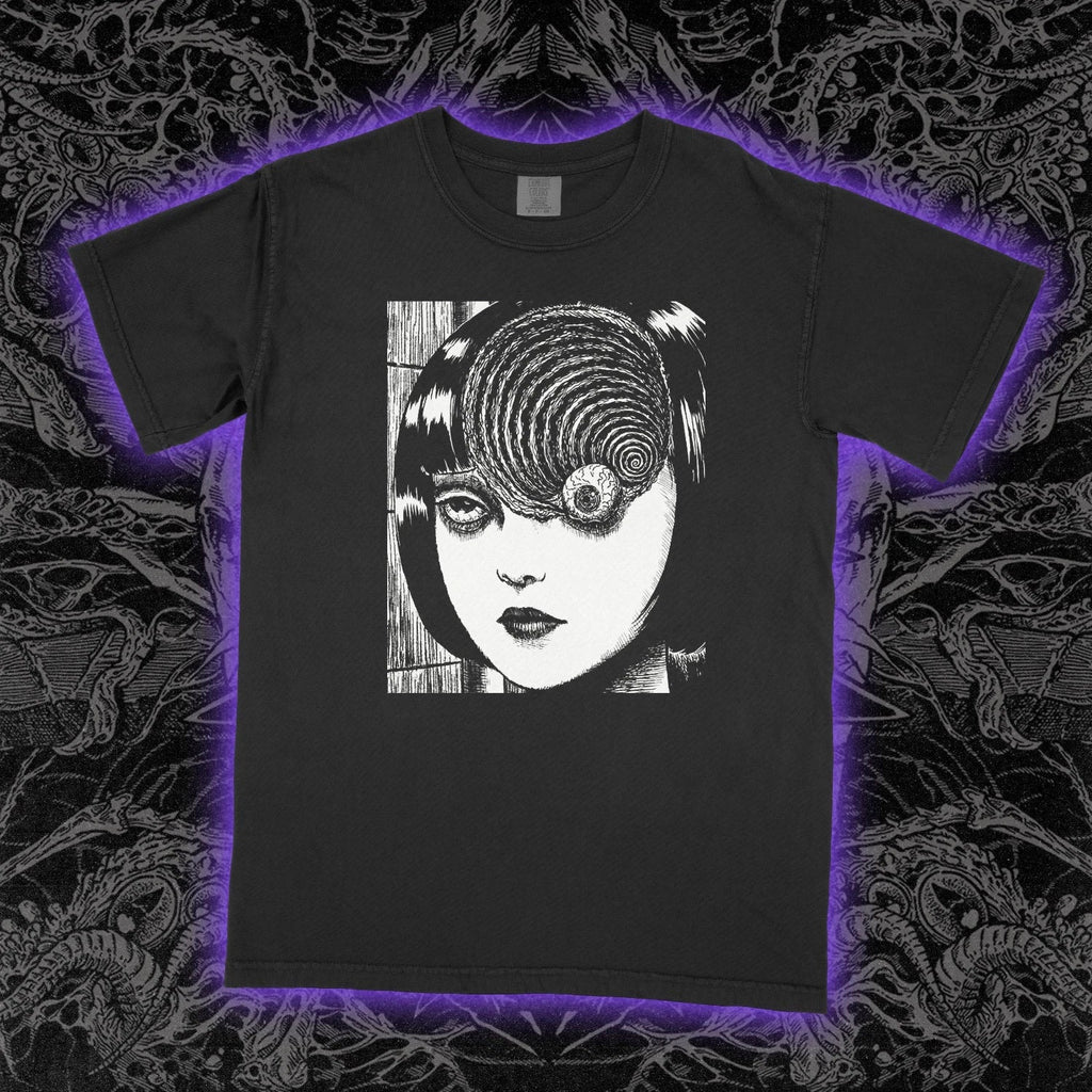 Uzumaki Eyeball Junji Ito Manga Horror Spiral Graphic Tee Unisex Soft Unisex