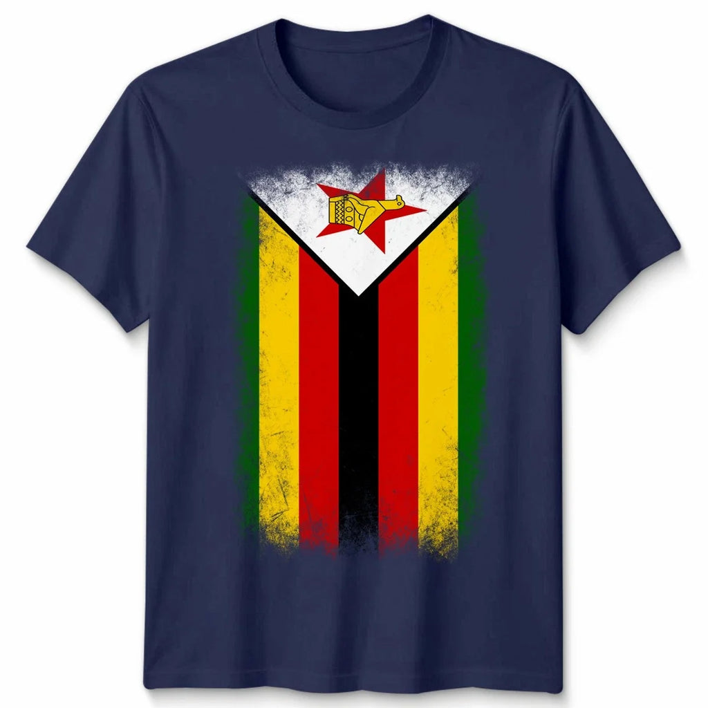 Zimbabwe Faded Flag Unisex T Shirt Zimbabwean Football Jersey Gift Tee Unisex