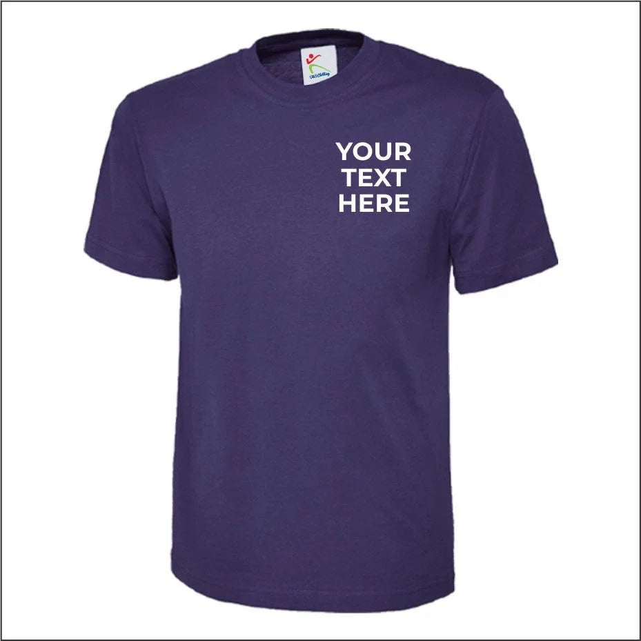 Personalised Custom Text Printed Classic Work wear Casual T Shirt TOP Unisex