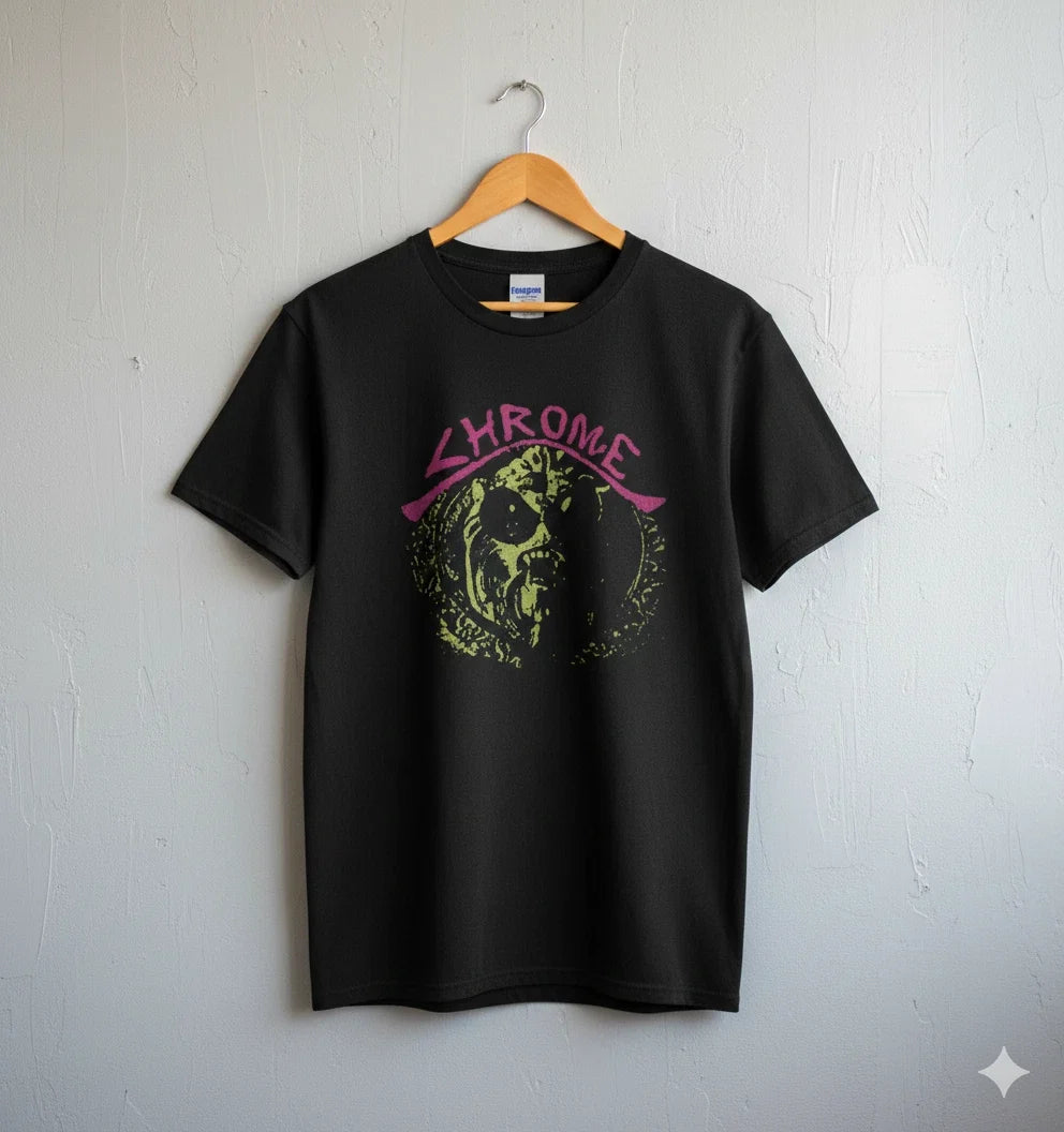Chrome Band Black Acid Punk Rock Graphic Tee Vintage Style - T395 Unisex
