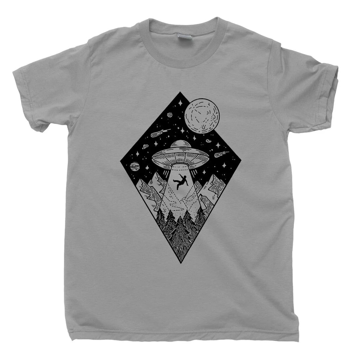 Alien T Shirt Spaceship Exploration Solar System Extraterrestrial Figure Toy Tee Unisex