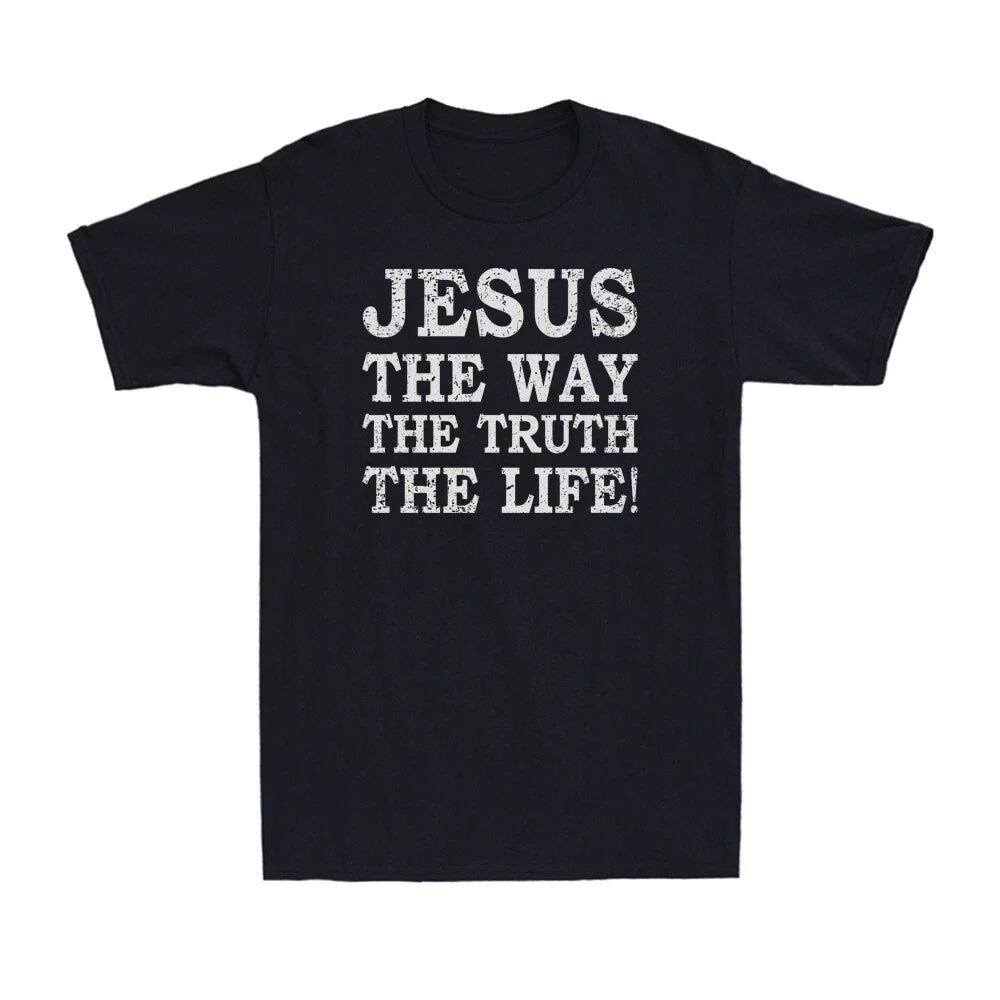 Jesus The Way Truth Life Shirt Christian Religious Beliefs Vintage Men's Unisex