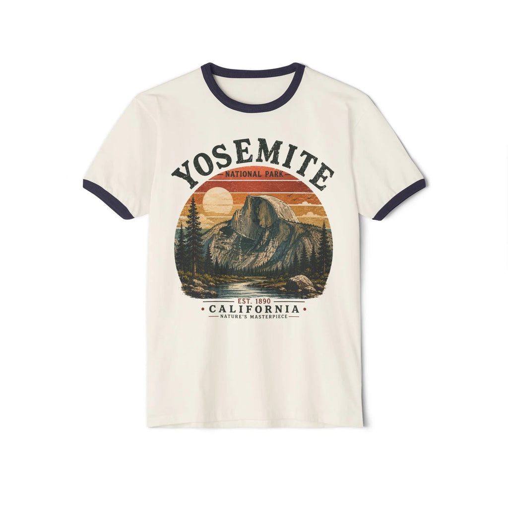 Yosemite National Park Ringer T-Shirt — Vintage California Hiking Tee