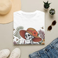 Retro Unisex Skeleton In Hat Floral Shirt | Bees, Tropical Leaves, Coffee Unisex