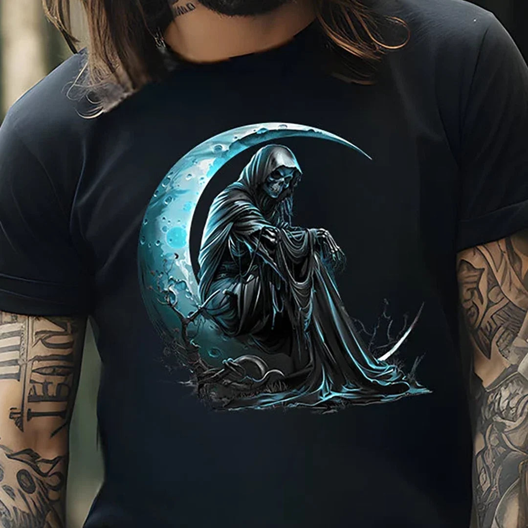 Reaper Moon Black Grim Reaper Crescent Moon - 100% cotton unisex classic Unisex