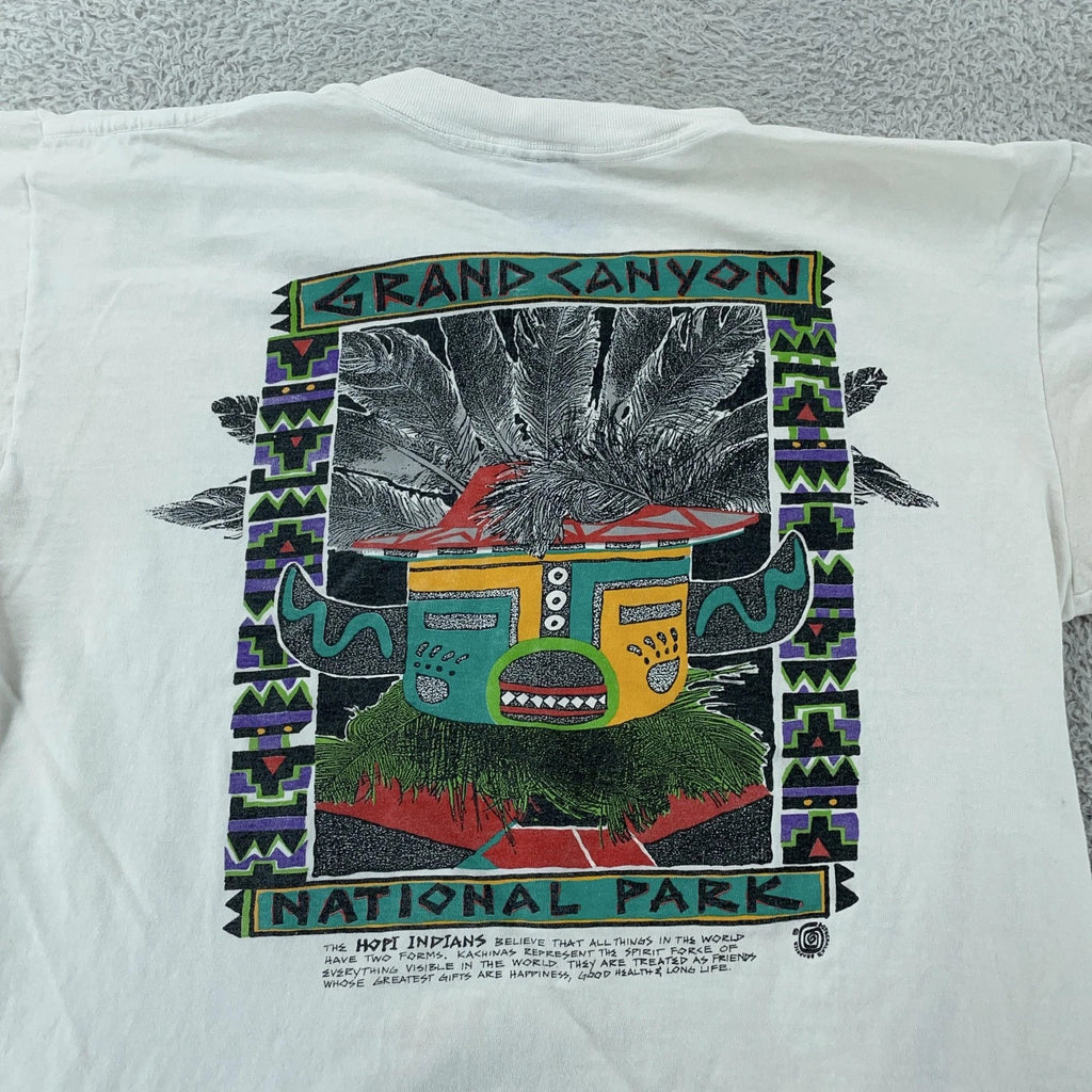 Vintage Grand Canyon National Park Shirt Medium White Hopi Indian Oneita 90s