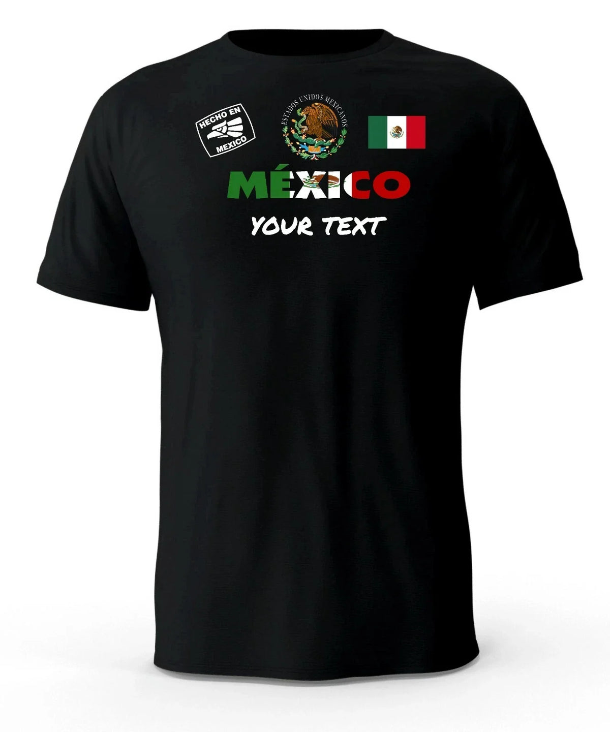 Hecho en Mexico Flag Black Black tshirt playera Unisex