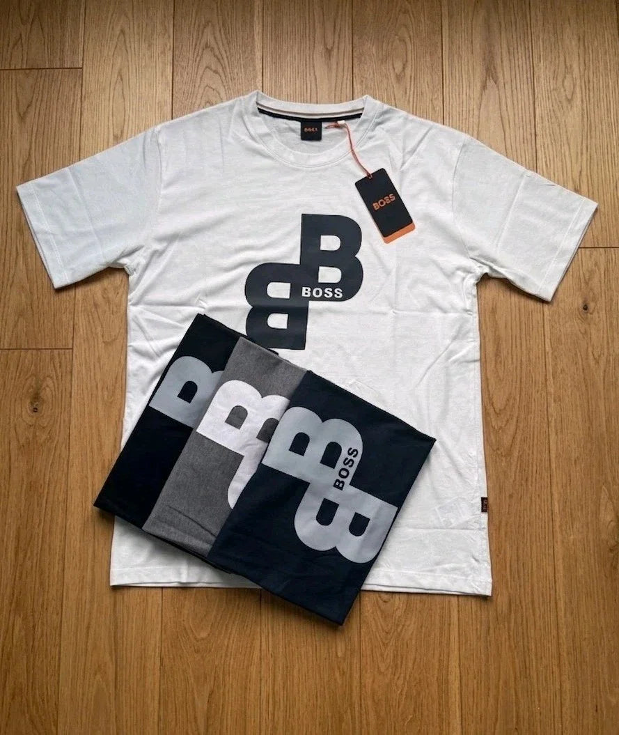 Men’s BOSS Logo Premium Cotton Short Sleeve Casual Tee Unisex