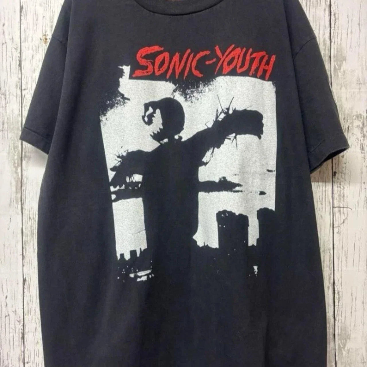 Sonic Youth Band Tshirt Retro Style Black Cotton Tshirt Unisex