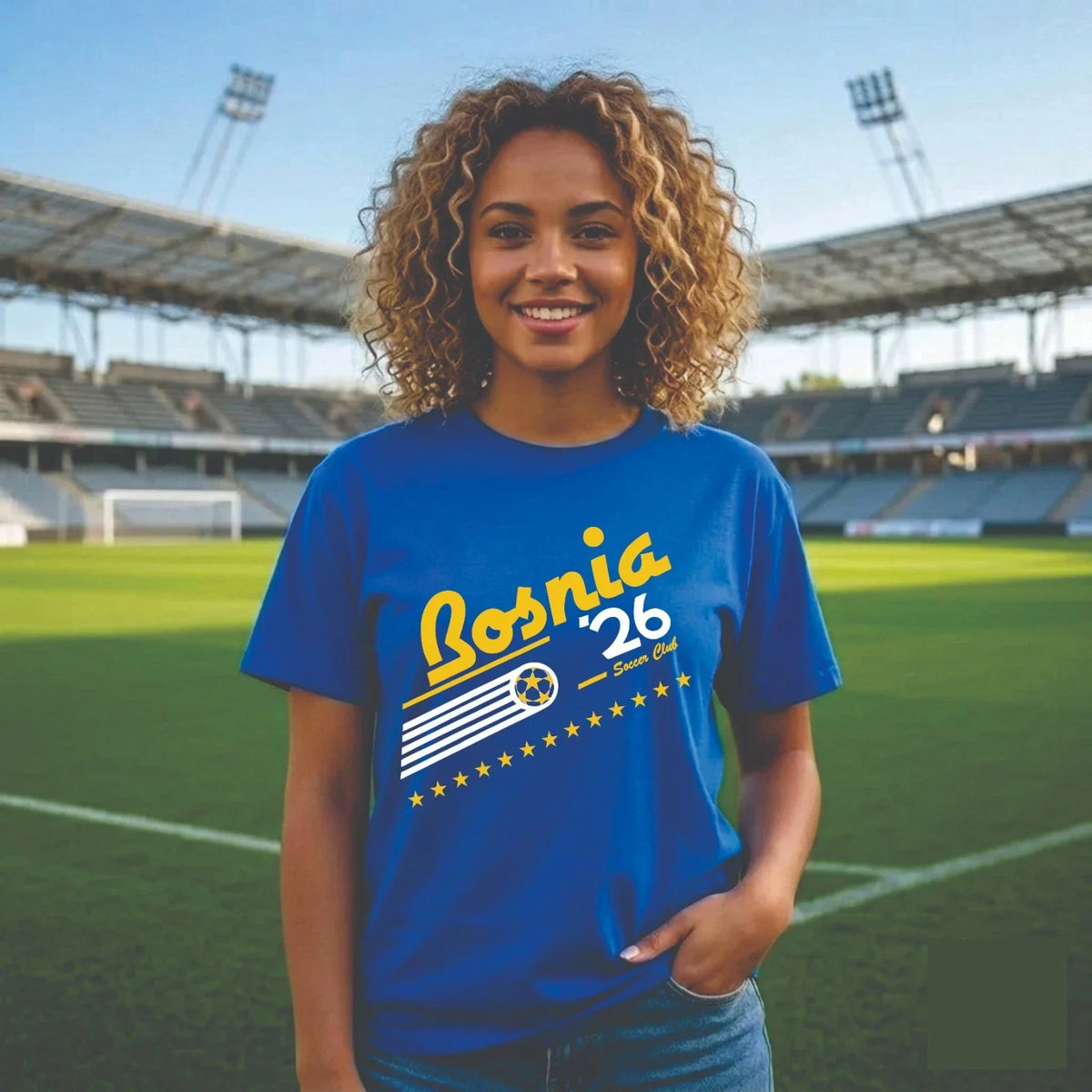 Retro Bosnia & Herzegovina Soccer Cup , 90's World Team Graphic Tee Unisex