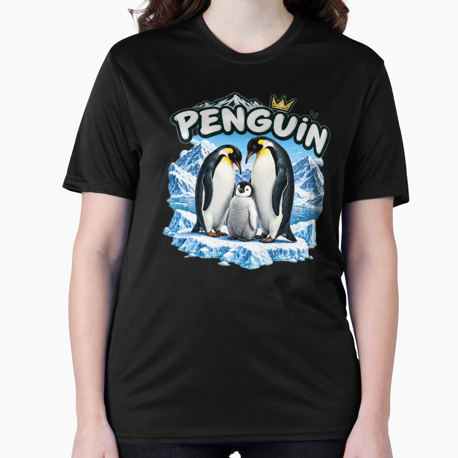 Penguin Family Ice Royalty - Cute Emperor Penguin Couple & Chick Art by NeO² Studio