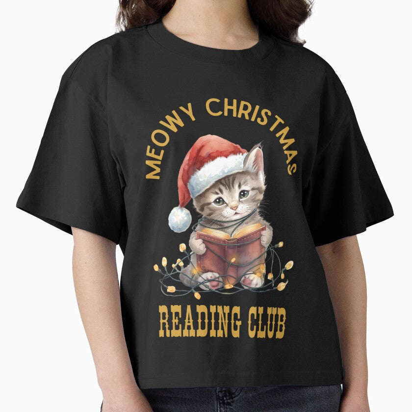 Meowy Christmas, Book Lover Christmas,   Cozy Christmas Reading Club, Cute Christmas Cat Book Lover by KolorellaS