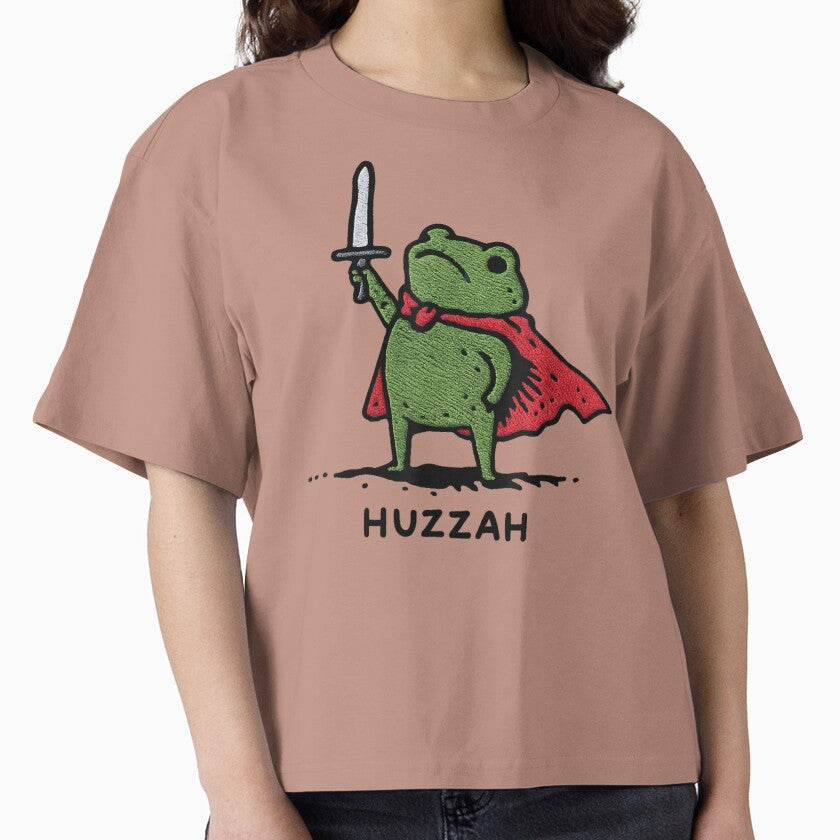 Huzzah Frog With Sword by Threadify LLC