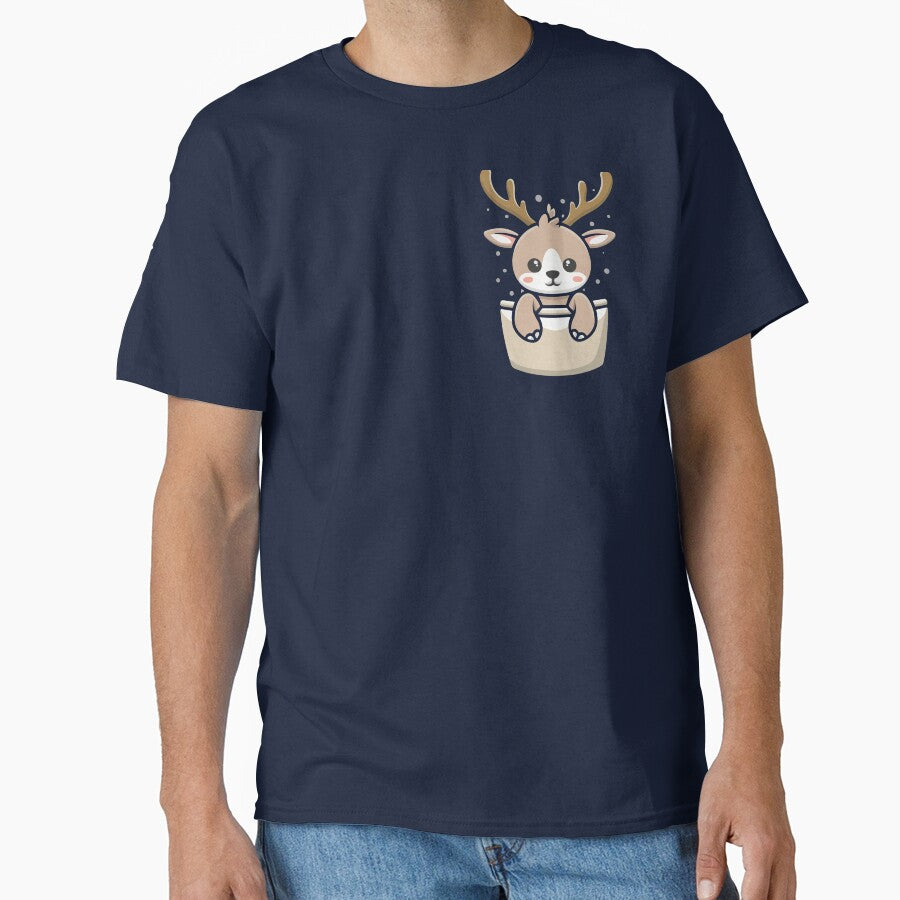 Cute baby reindeer in a pocket by this-is-mona