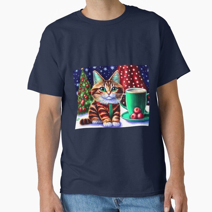Christmas cat with a mug of cocoa by m-y-A-I-A-R-T-