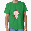 Christmas Axolotl Holding Gift by CloudInABucket