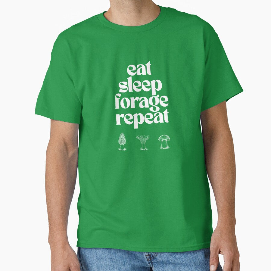 Eat Sleep Forage Repeat Shirt – Funny Mushroom Forager Design for Mycology Lovers by Identity Club Co