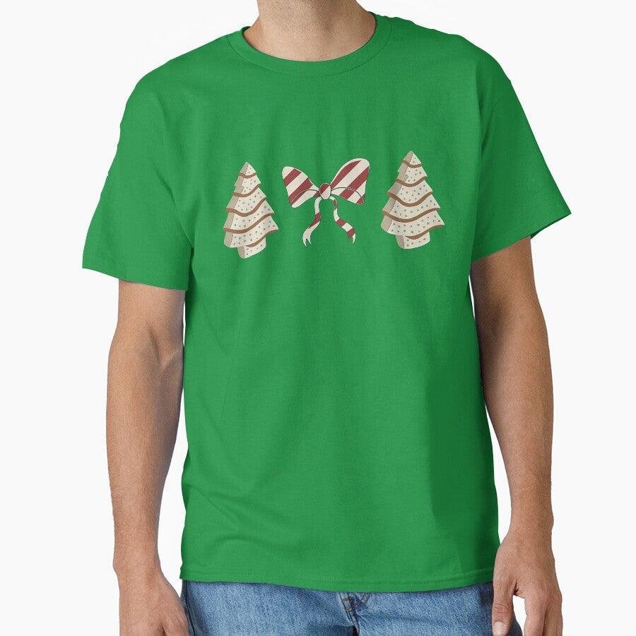 Christmas Tree Snack Cake Peppermint Bow Pattern by Magnolia Valley Art