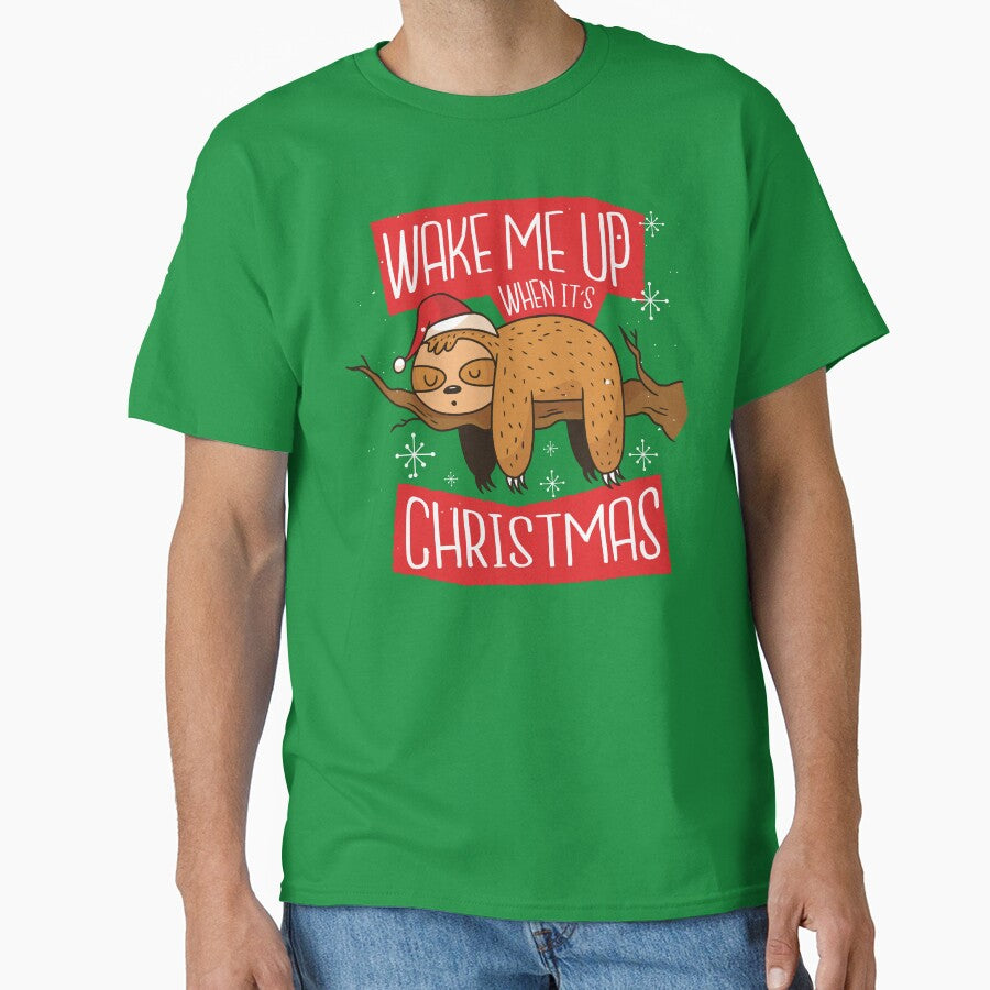 Wake Me Up When It's Christmas - Cute Sloth by cutenfunny