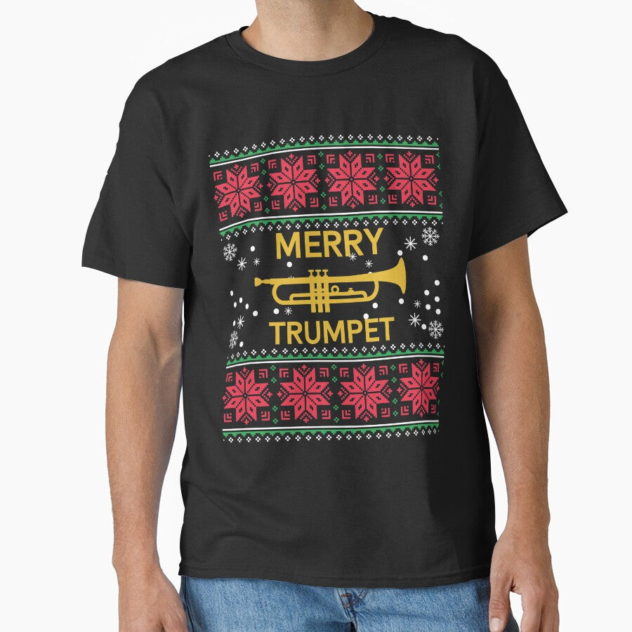 Funny Trumpet Ugly Christmas Sweater by mrsmitful