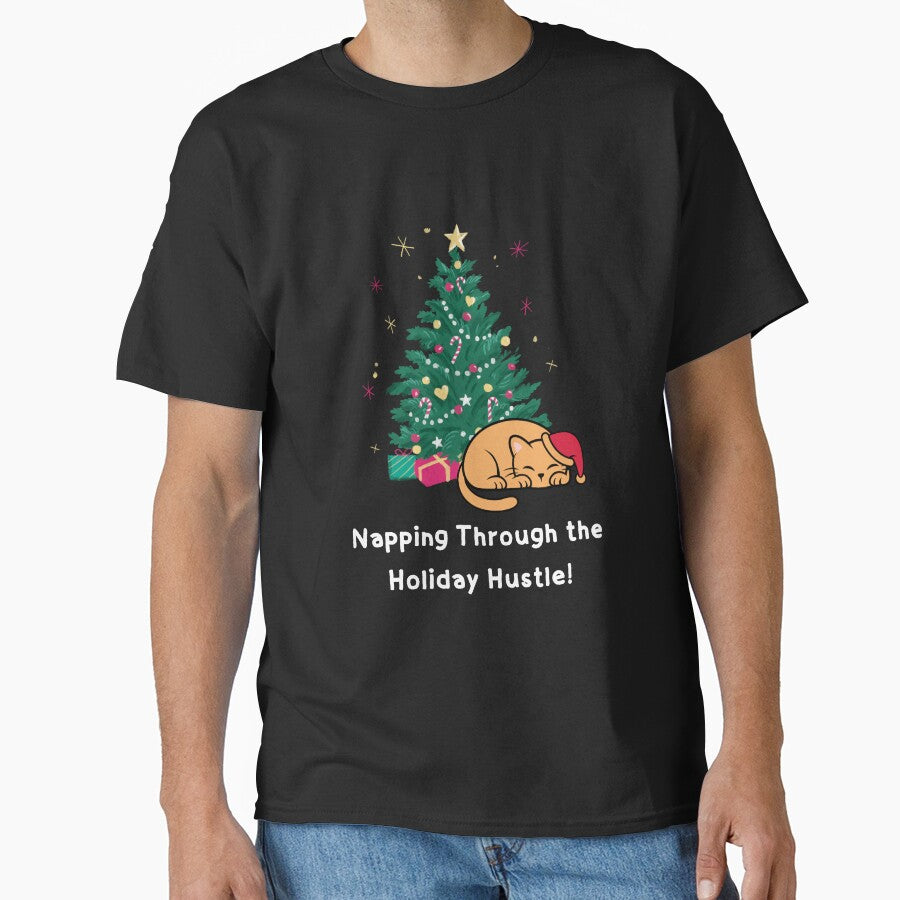 Funny Orange Cat Christmas Tree - Napping Through The Holiday Hustle by Cat Stories