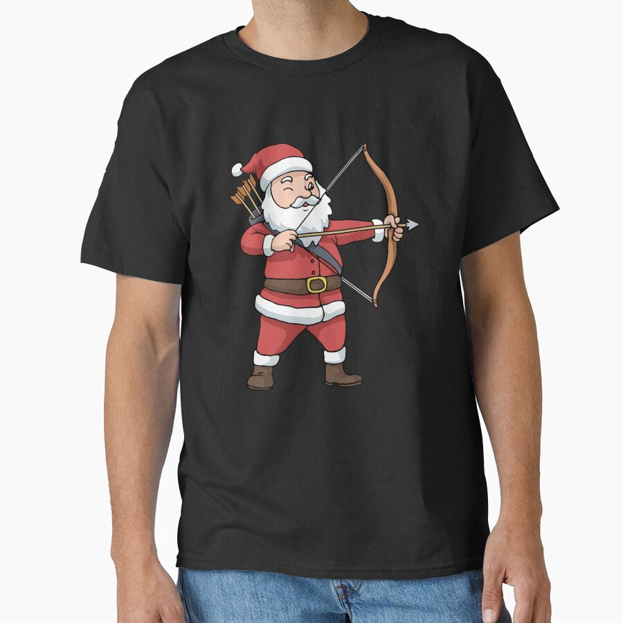 Christmas Archery Arrow Bow Hunting Santa Claus by DSWShirts