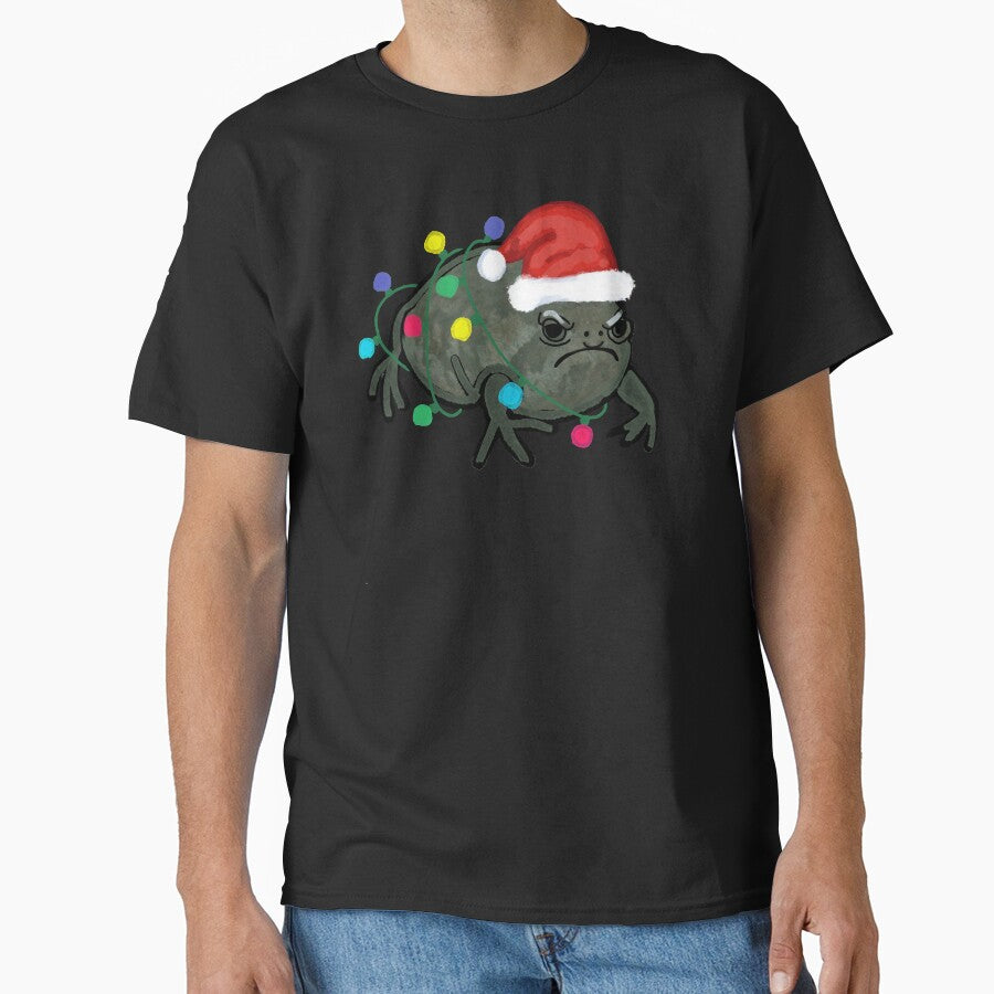 Black Desert Rain Frog Santa Hat Christmas Tree Lights by okpinsPets