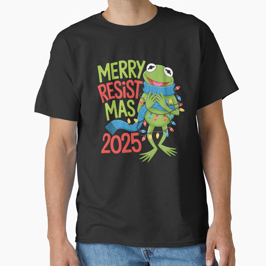 Funny Merry Resistmas 2025 Portland Frogs Christmas Humor by Shirt Mood ⭐⭐⭐⭐⭐(4,107)