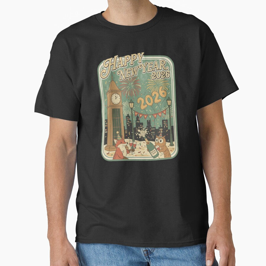 Vintage Retro 2026 New Year Party Illustration by BoringClothes