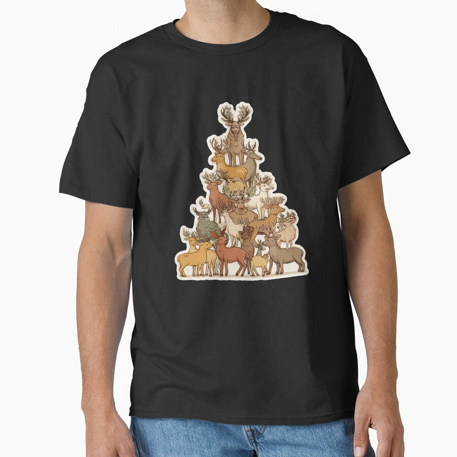 Reindeer  Christmas Tree Cartoon sticker desing by kndzxf