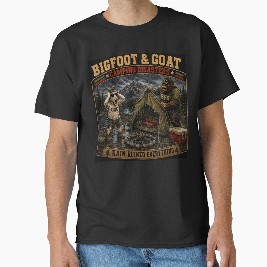 Bigfoot And Goat Rain Ruined Everything Funny Camping Disaster by NicheBloom