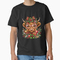 Cute Highland Cow Bow Christmas Moo Farm by Altenpendinton