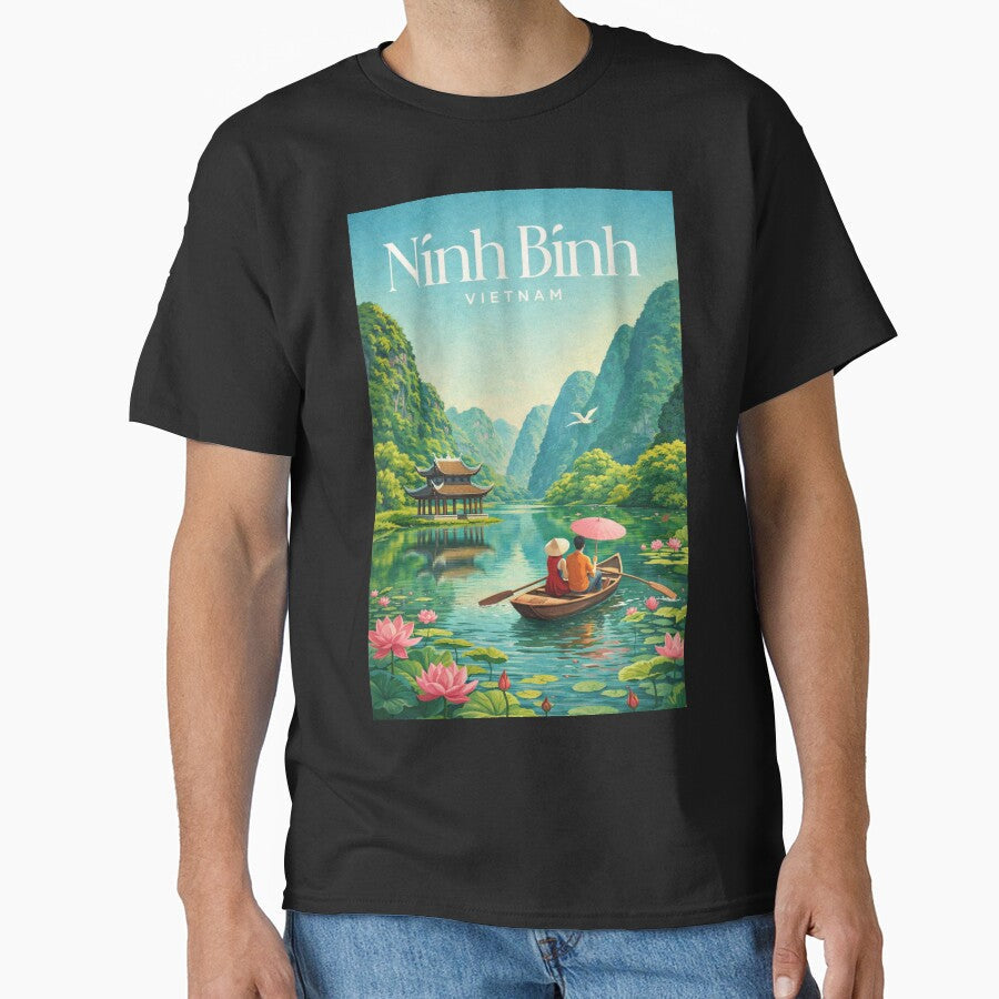 Ninh Binh Vietnam Trang An Lotus River Boat Scenic Landscape by Places On Earth Unisex