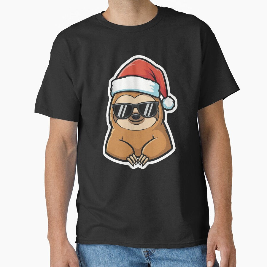 Santa Shades Sloth – Holiday Chill Sticker by Iras-Art-Corner